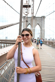 Stephanie Lopez poses on a bridge